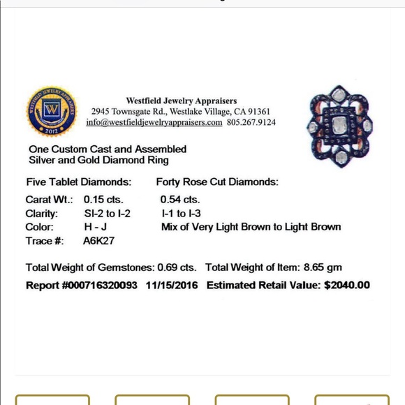 🍁Make Offer🍁.69ctw Silver and Gold Diamond Ring. No gold. - Picture 5 of 5